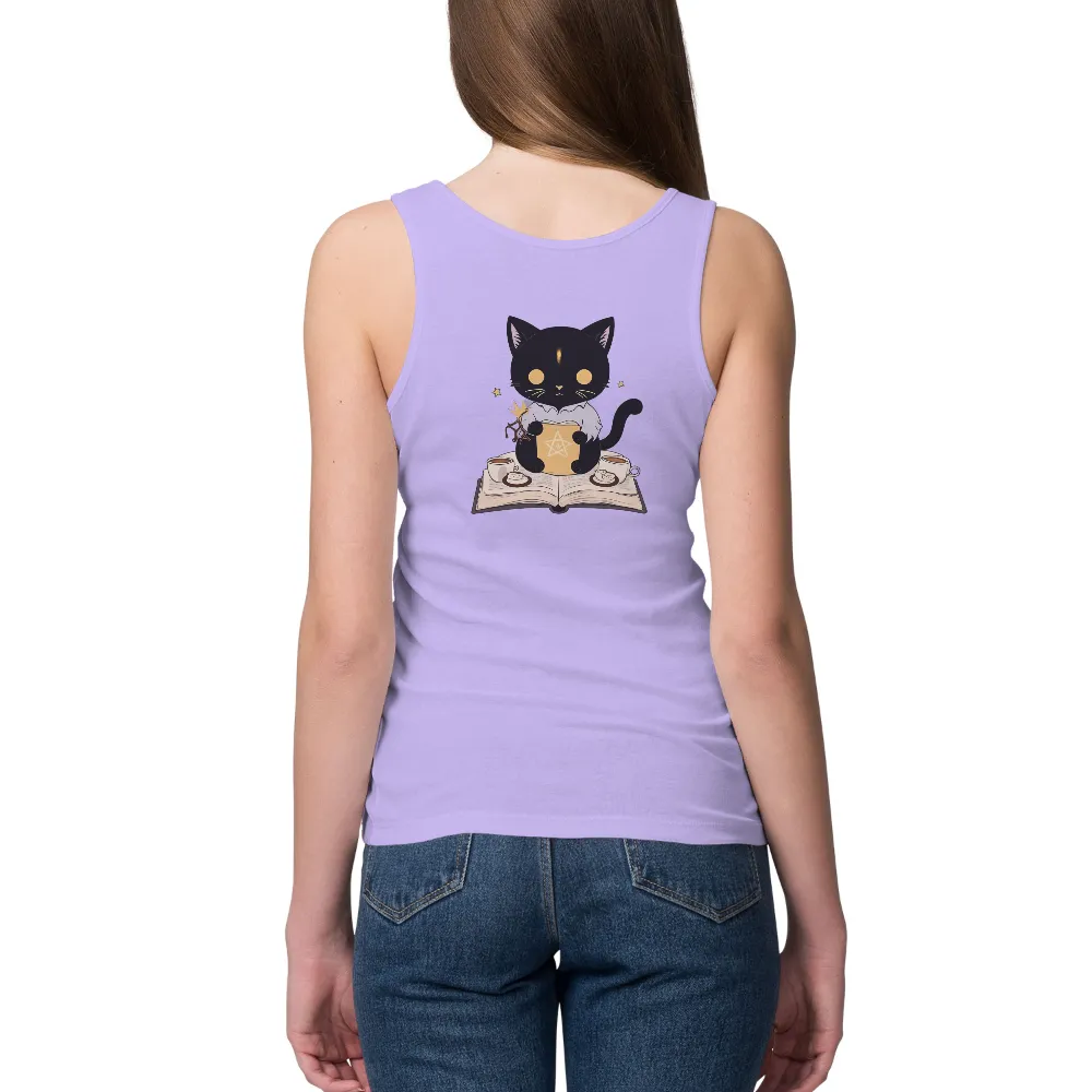 T-Shirts Custom: Enchanted Coffee Cat - Magic & Whimsy|critically acclaimed mmorpg final fantasy xiv shirt