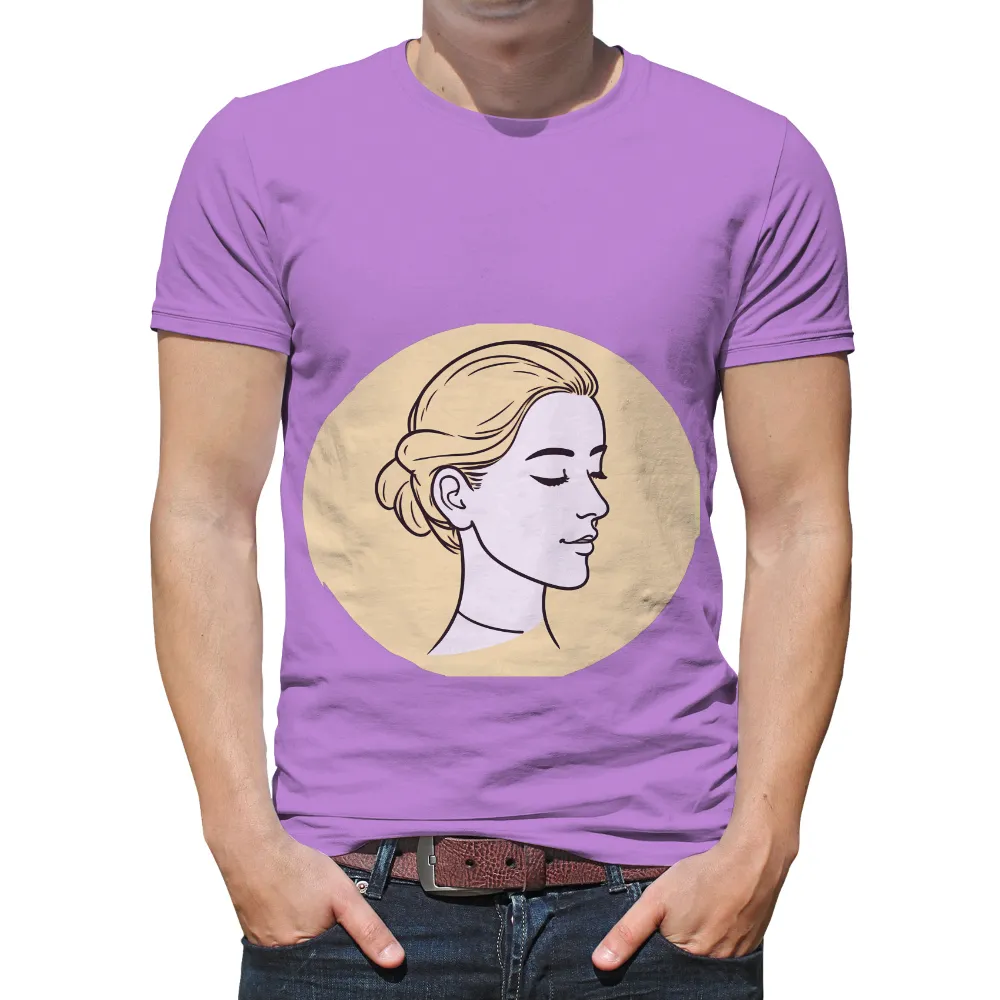 Custom T-Shirt Printing: Minimalist Tranquility - Inner Peace Profile|minimalist shirt design