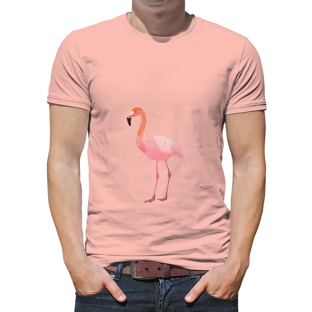 Flamingo Elegance: Minimalist T-Shirt Design|mardi gras flamingo shirt