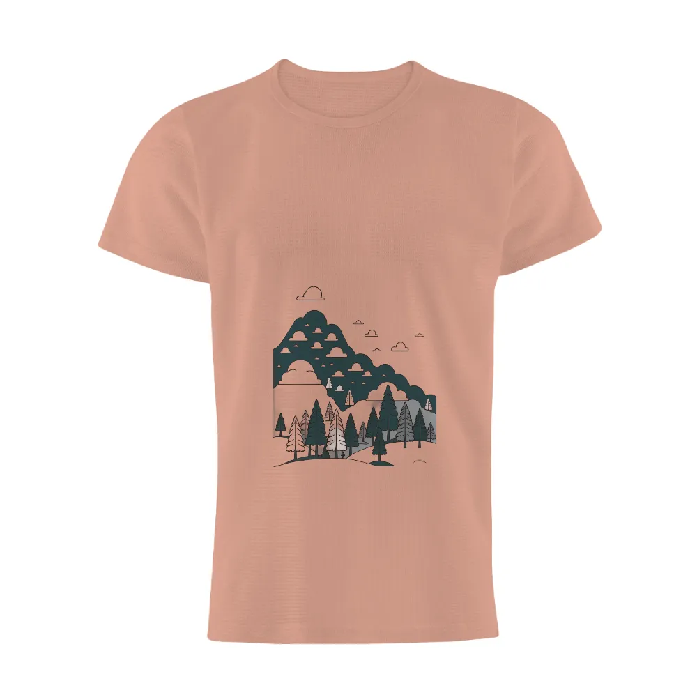 Custom Tee Shirts: Forest Serenity Under Moonlight| mysterious night sky