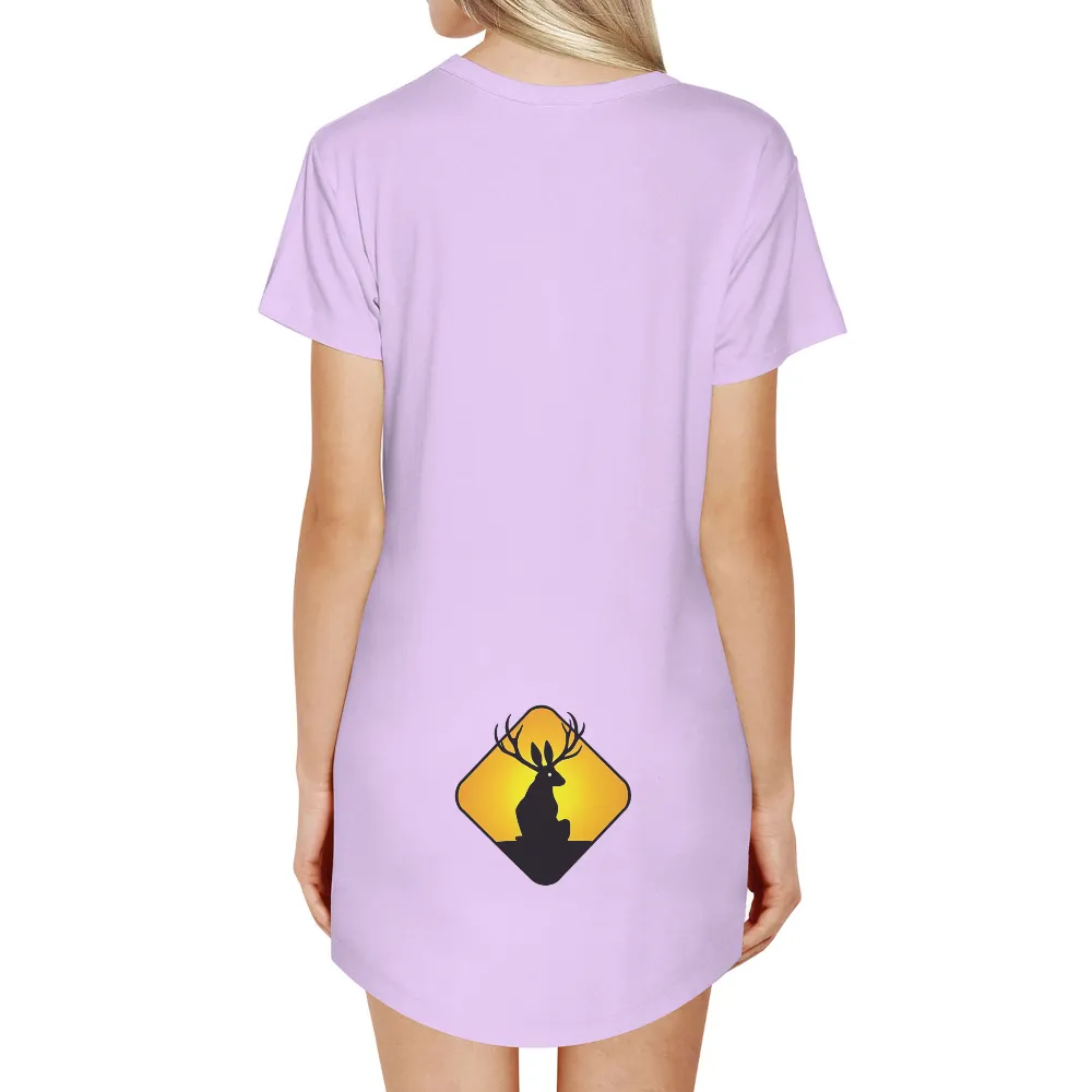 T-Shirts Pattern: Jackalope Silhouette in Yellow Sunset|monkey in yellow shirt