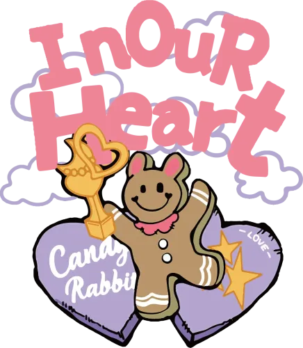 TShirt Printing: Spread Love with Candy Rabbit's Heart Key