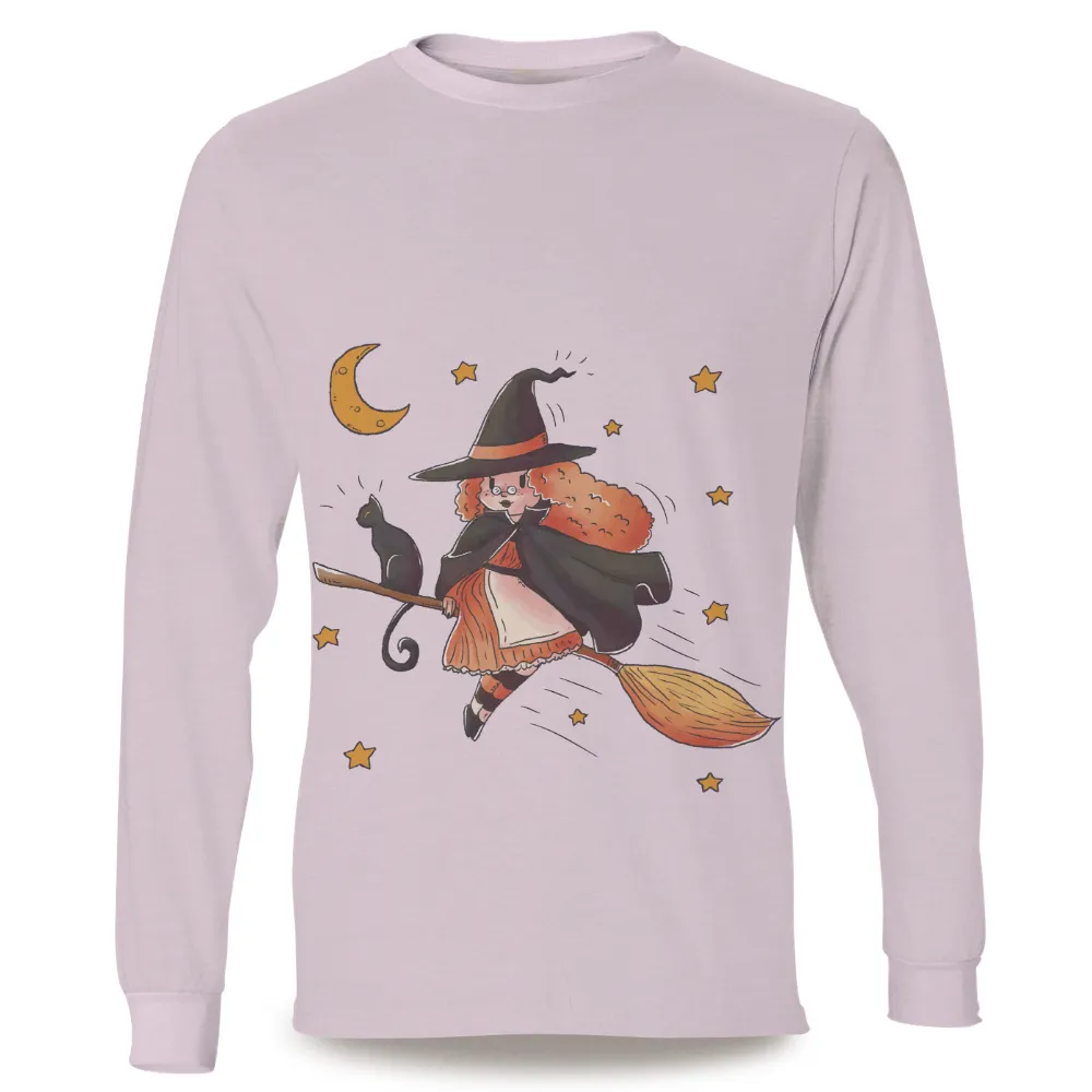 Custom Tee Shirts: Luna's Midnight Flight - Witch, Magic, Night Sky|dallas stars goalie