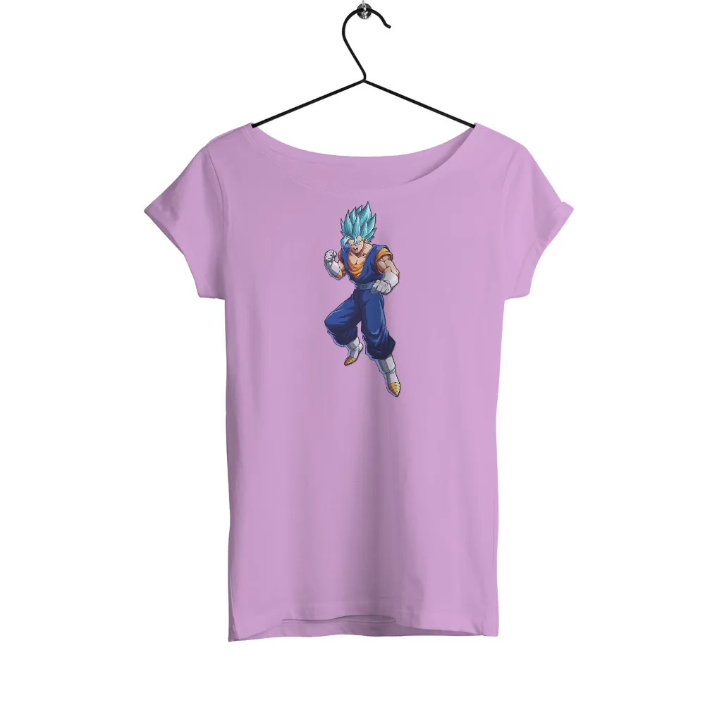 Tee Shirt Printing: Anime Hero with Blue Hair and Unwavering Spirit|anime characters with white shirt