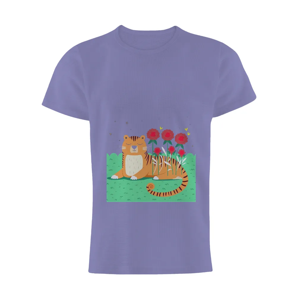 Tee Shirt Printing: Whimsical Tiger in a Magical Garden|dallas stars elite