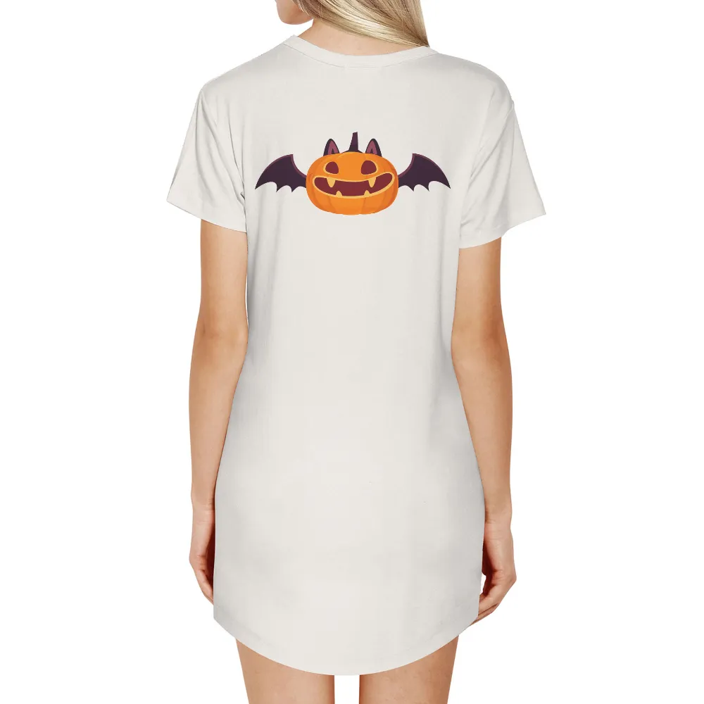 Customized Tee Shirts: Spooky Pumpkin with Bat Wings - Halloween Celebration|bellelement halloween shirts