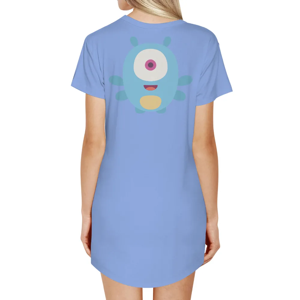 Customized Tee Shirts: Spread Joy with Zee the Blue Monster|adventure time dancing with monsters shirt