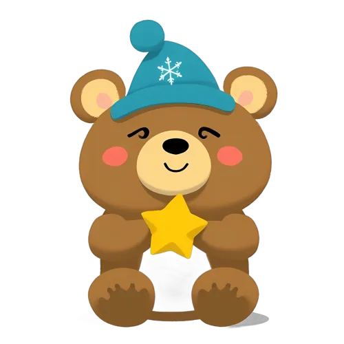 T-Shirts Design: Benny the Bear Spreads Joy with a Star