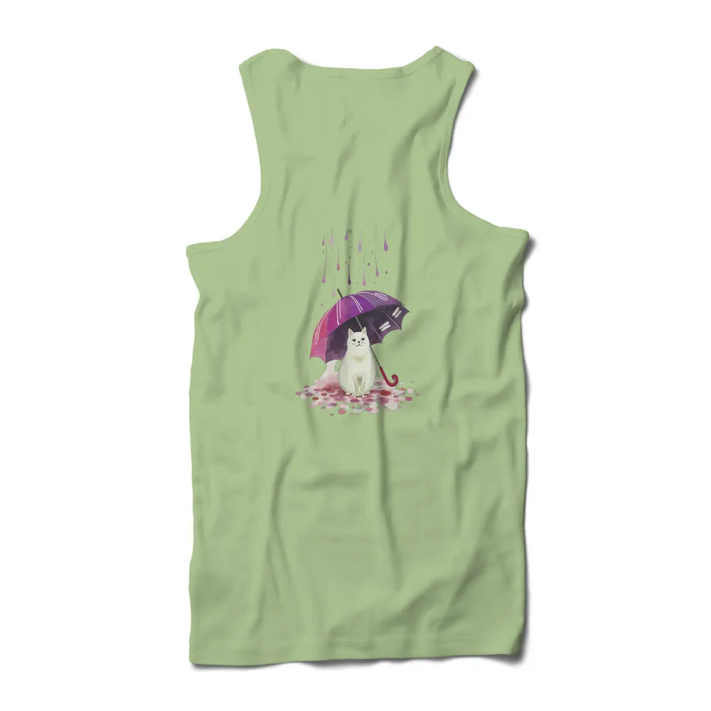 Tee Shirts Printed: Luna Under the Whimsical Umbrella|cat t shirt 2022