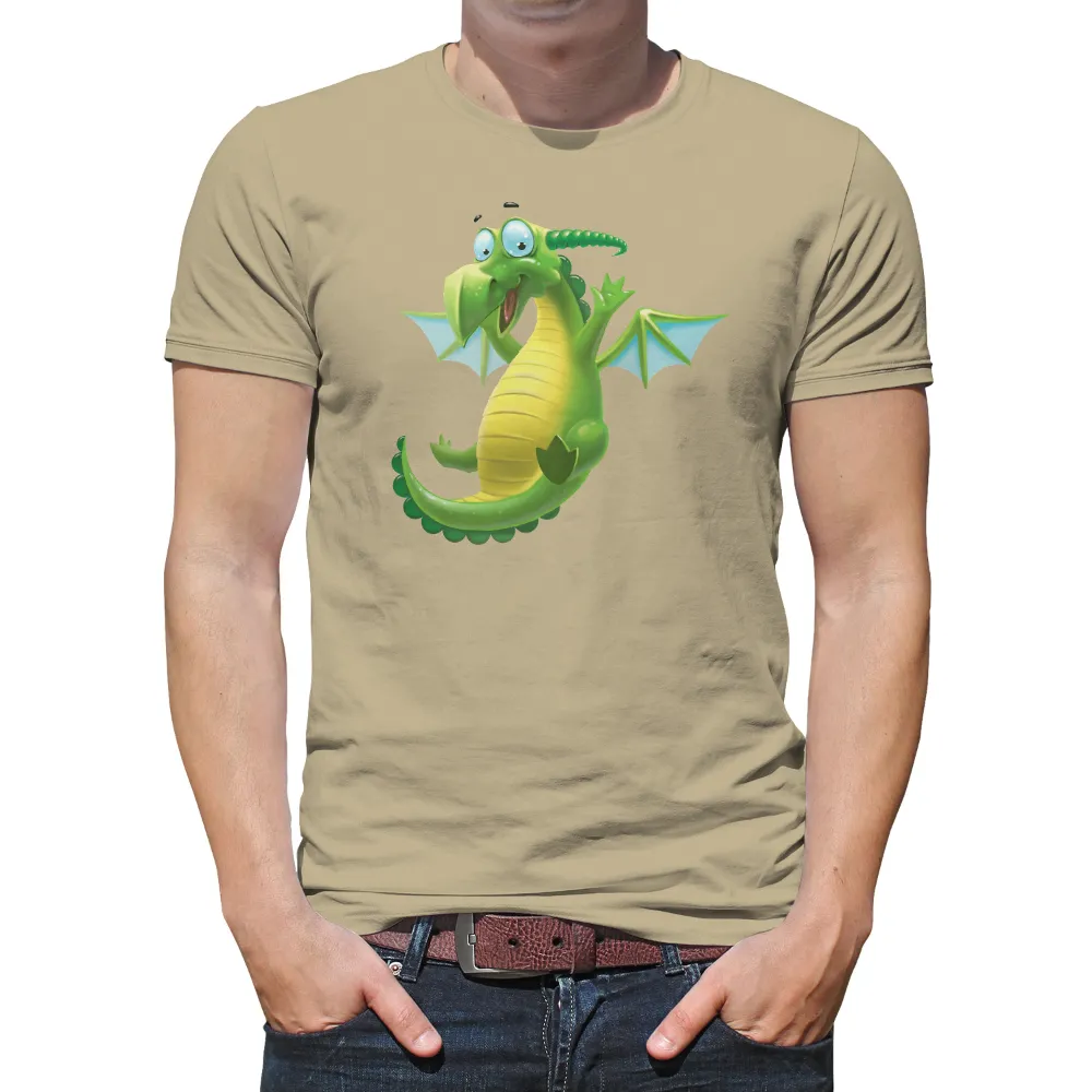 Graphic Tees: Friendly Dragon - Whimsical Fantasy Design|mr po dragon ball