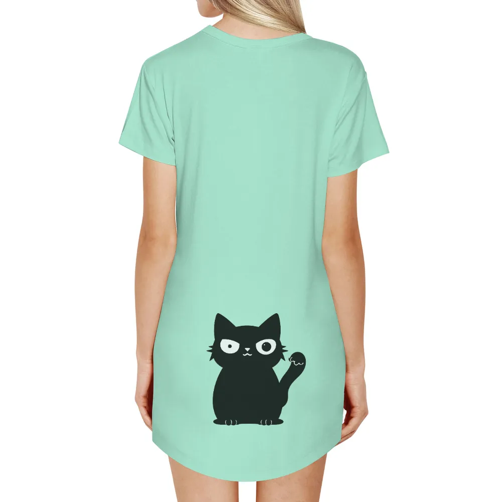 Custom Tee Shirts: Quirky Black Cat Design|black cat pool hall t shirt