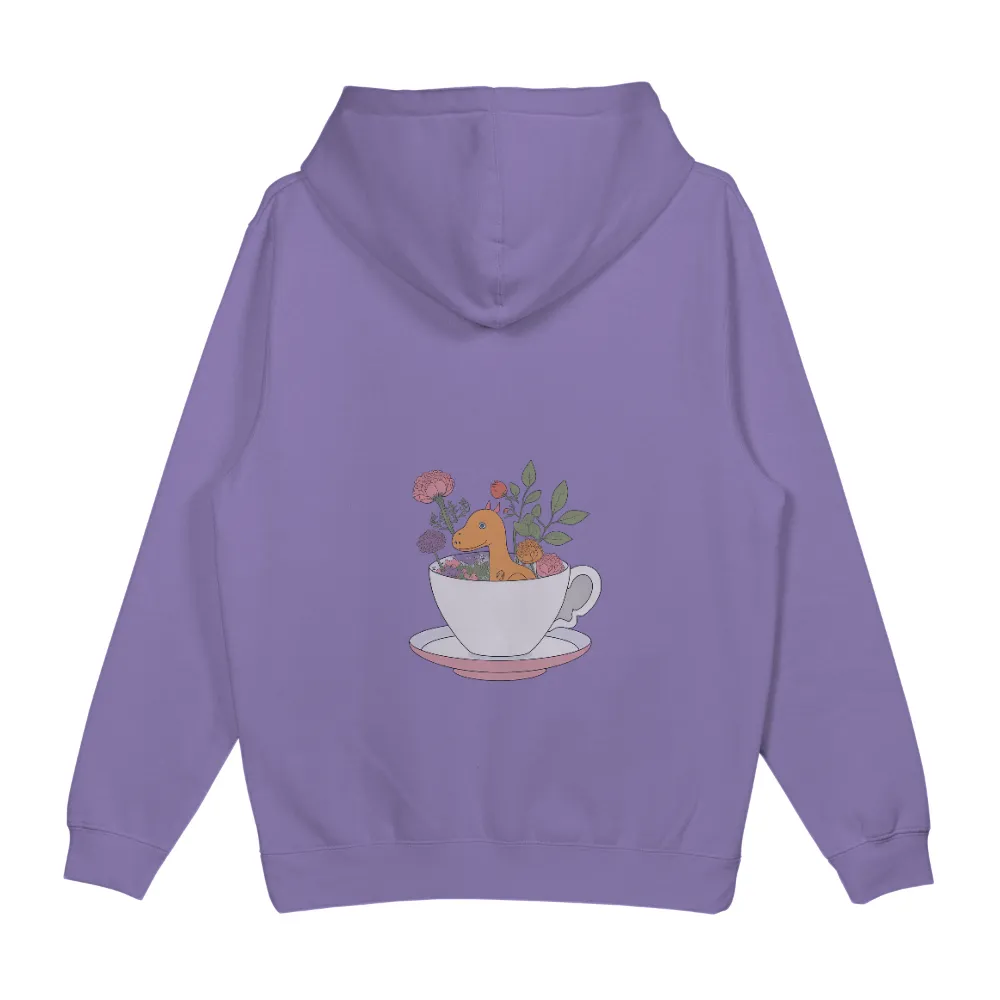 Graphic Tees: Whimsical Dino in a Teacup - Artistic Designs|dinosaur bunny shirt