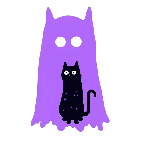 TShirt Design: Ghostly Black Cat Adventures