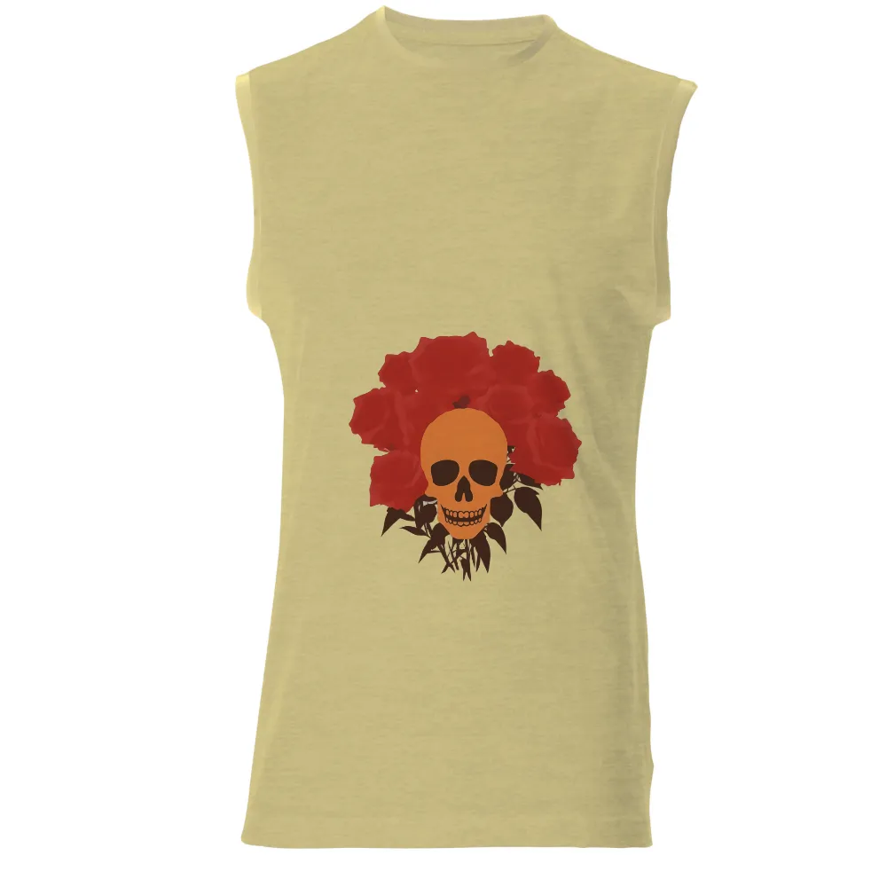 Tee Shirt Printing: Skull & Roses - Embrace Life's Fragility|unlimited love t shirt rhcp