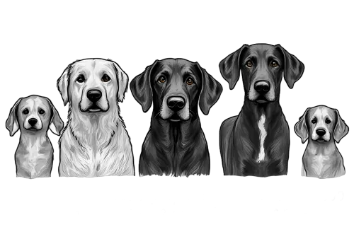 T-Shirts Custom: A Family of Dogs - Artistic Design