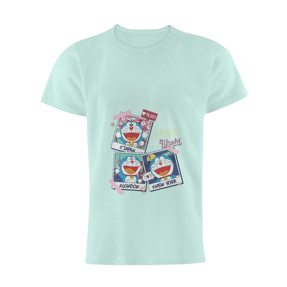 Custom T-Shirt Printing: Doraemon's Global Adventure - Travel, Fun, Joy|forest doraemon t shirt