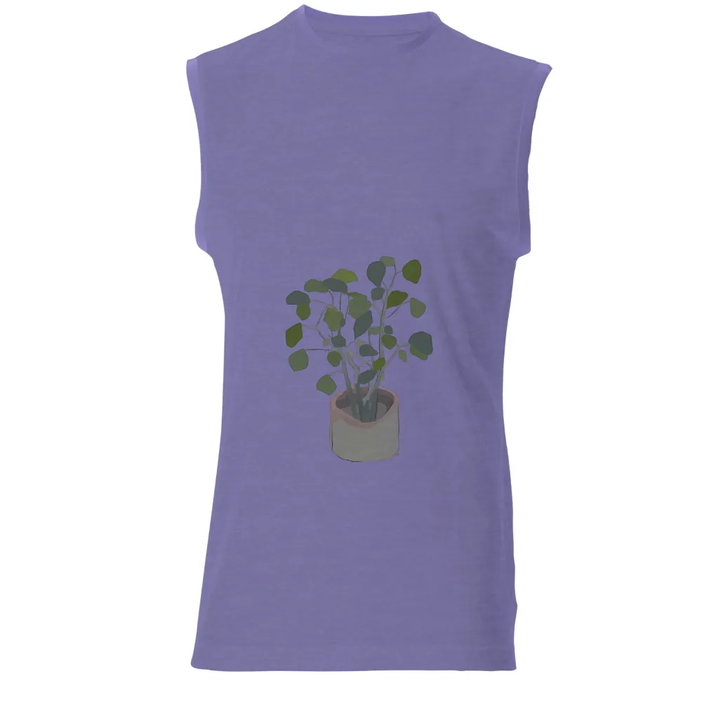 Eucalyptus Minimalist T-Shirts Design: Nature's Tranquility|grey & lime green shirt