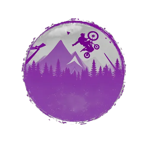 TShirt Design: Mountain Biking Adventure in Purple