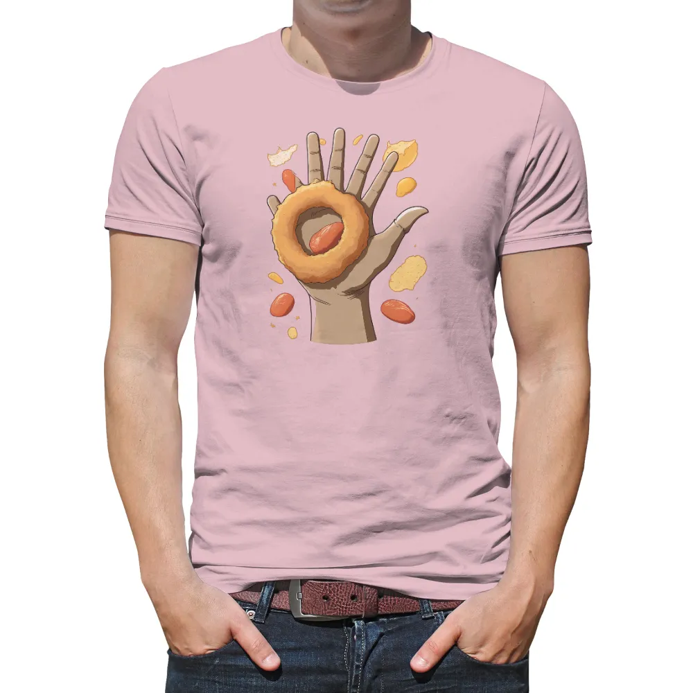 Graphic Tees: Onion Ring Fun with Ketchup and Mustard Splatters|mustard shirt mens