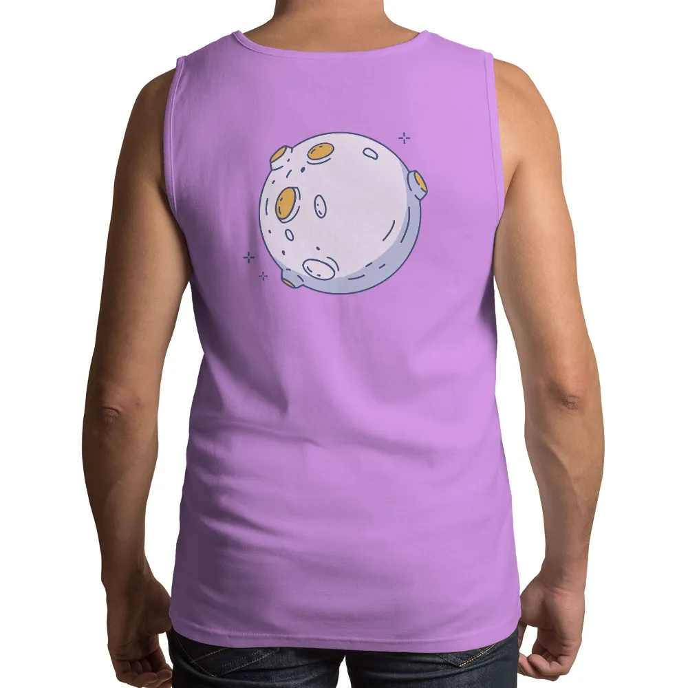 TShirt Design: Moonstruck - Full Moon with a Surprised Expression|miller lite moon vintage wash tee