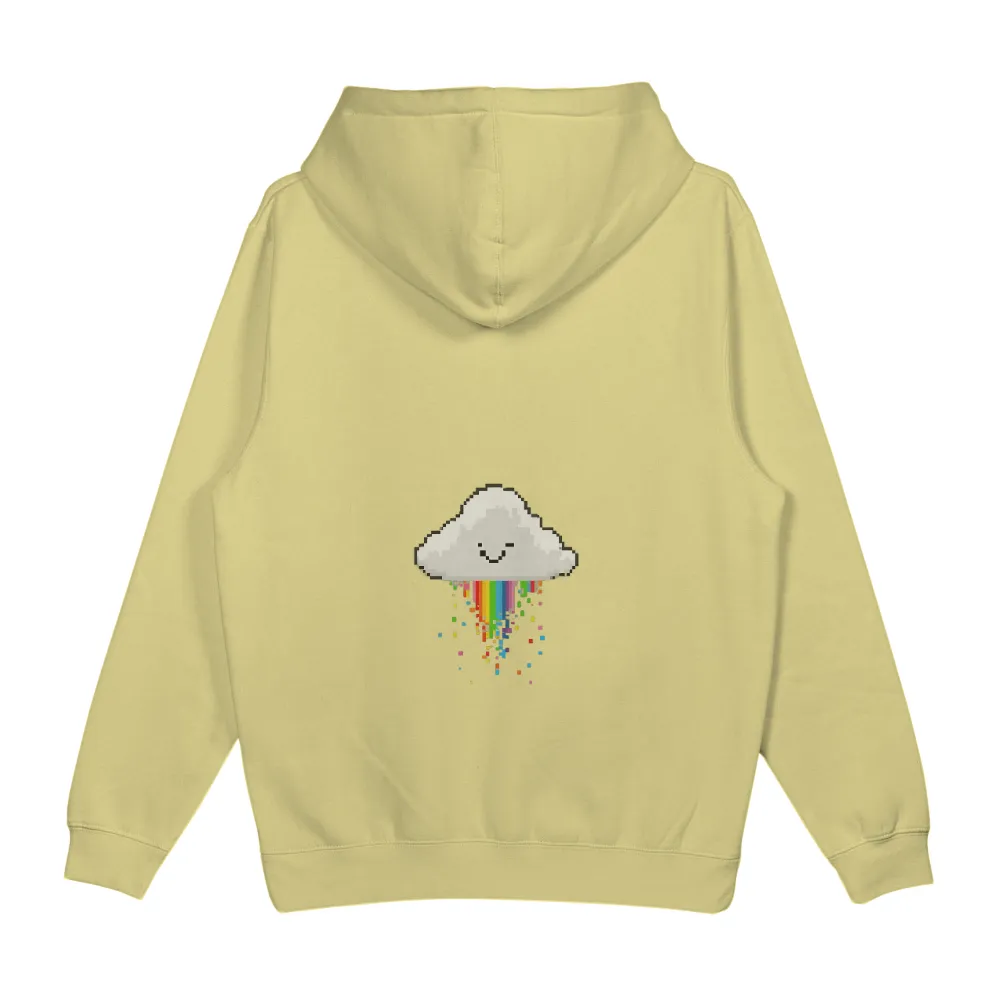 T-Shirts Pattern: Pixel Cloud with Rainbow Tears| Joyful cloud design