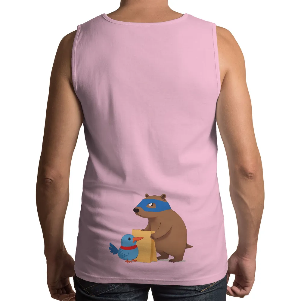 Graphic Tees: Bruno and Breezy's Adventure - Superhero Bear and Blue Bird|animal crossing bear shirt