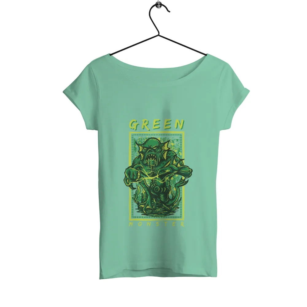 Shirts Graphic Tees: Green Monster - Nature's Protector|essentials green cotton jersey t shirt