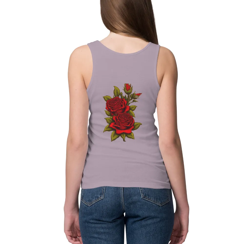 Tee Shirt Printing: Red Roses - Symbols of Love and Passion| Shadows and highlights on rose petals