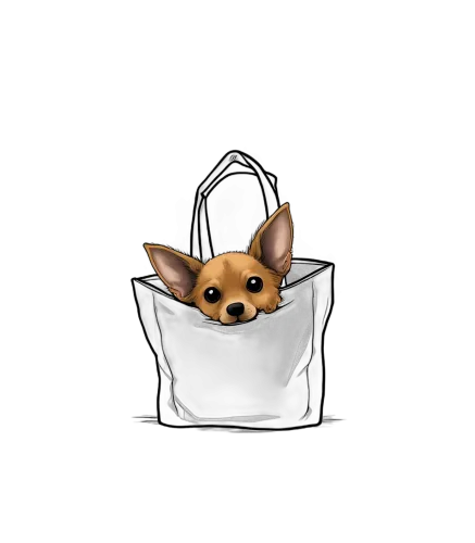 T-Shirt Printing: Adorable Chihuahua in a Tote Bag