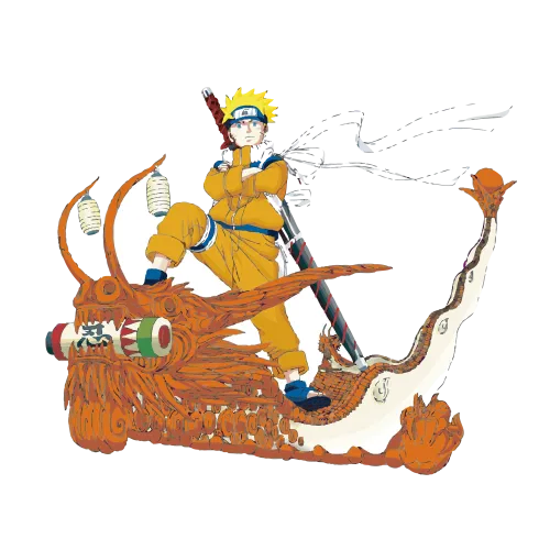 T-Shirts Design: Naruto Riding a Dragon - Anime Inspired Art