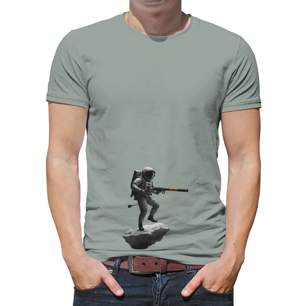 Tee Shirts Printed: Astronaut Fishing in Space|Fishing rod in space