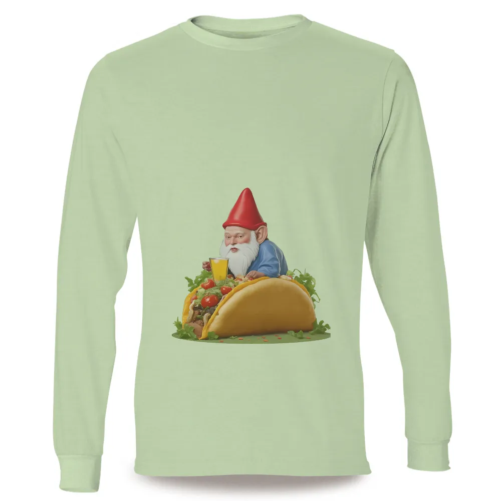 T-Shirts Pattern: Whimsical Gnome in a Taco - Funny & Creative Design|and into the garden i go t shirt