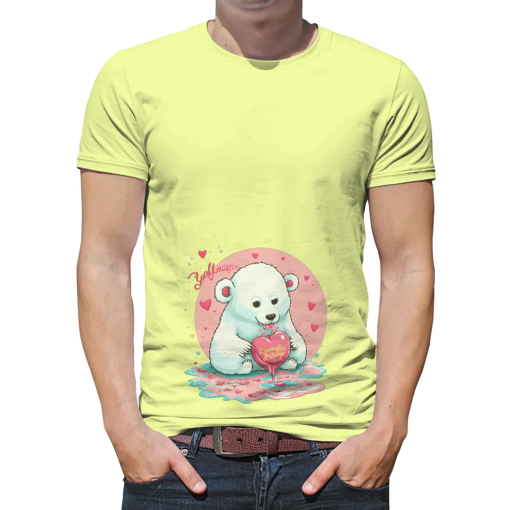 T-Shirts Custom: Love Bear with Melting Heart - Artistic Designs|women i love my boyfriend shirt