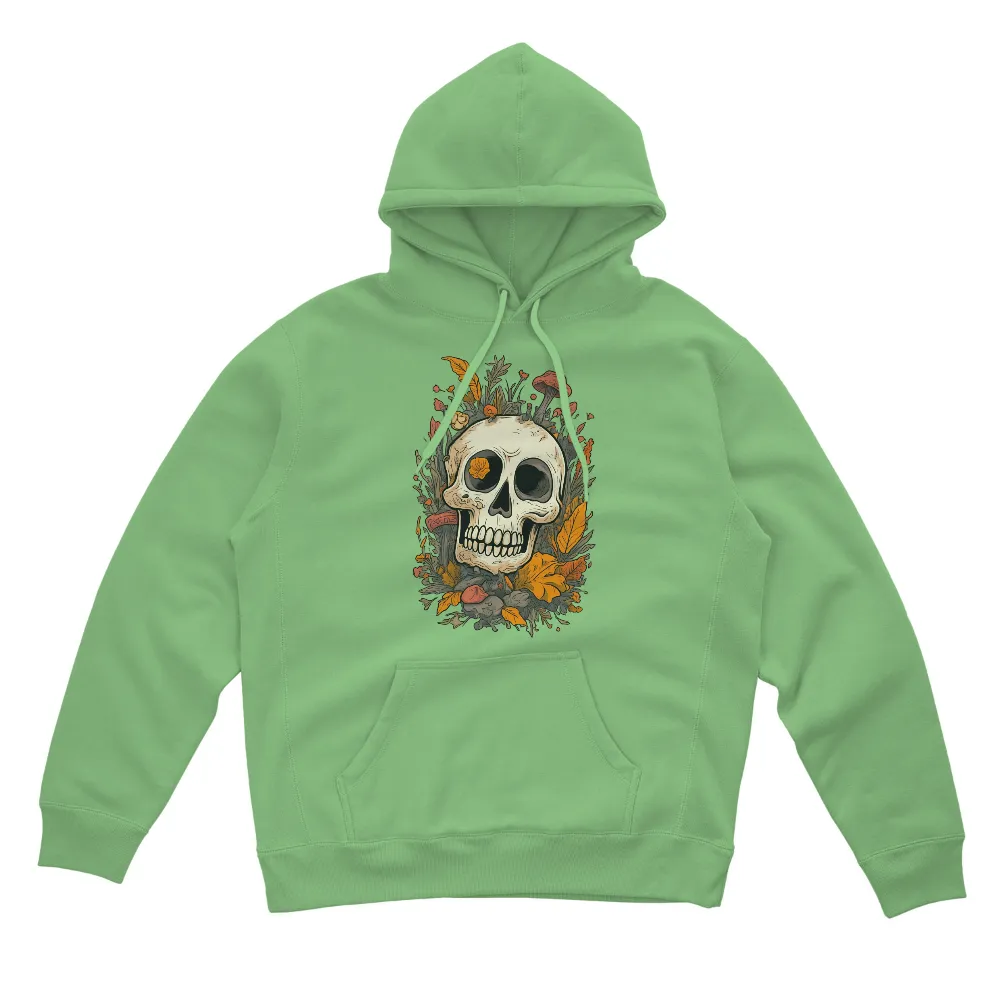 T-Shirt Printing: Nature's Cycle - Skull & Autumn Leaves|roblox skull t shirt