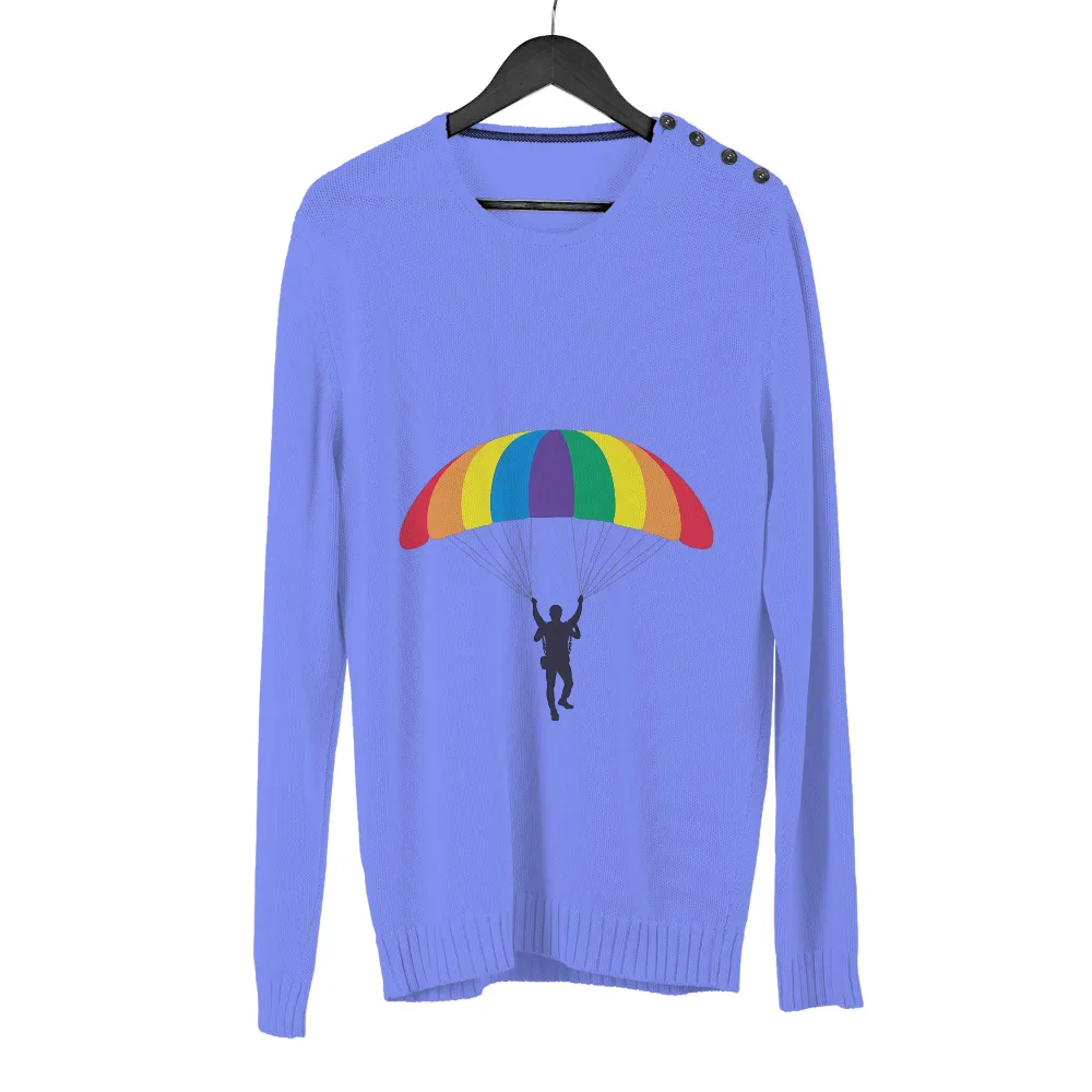 Pride Graphic Apparel: Rainbow Parachute Designs for LGBTQ+ Celebration|mama and mini rainbow shirts