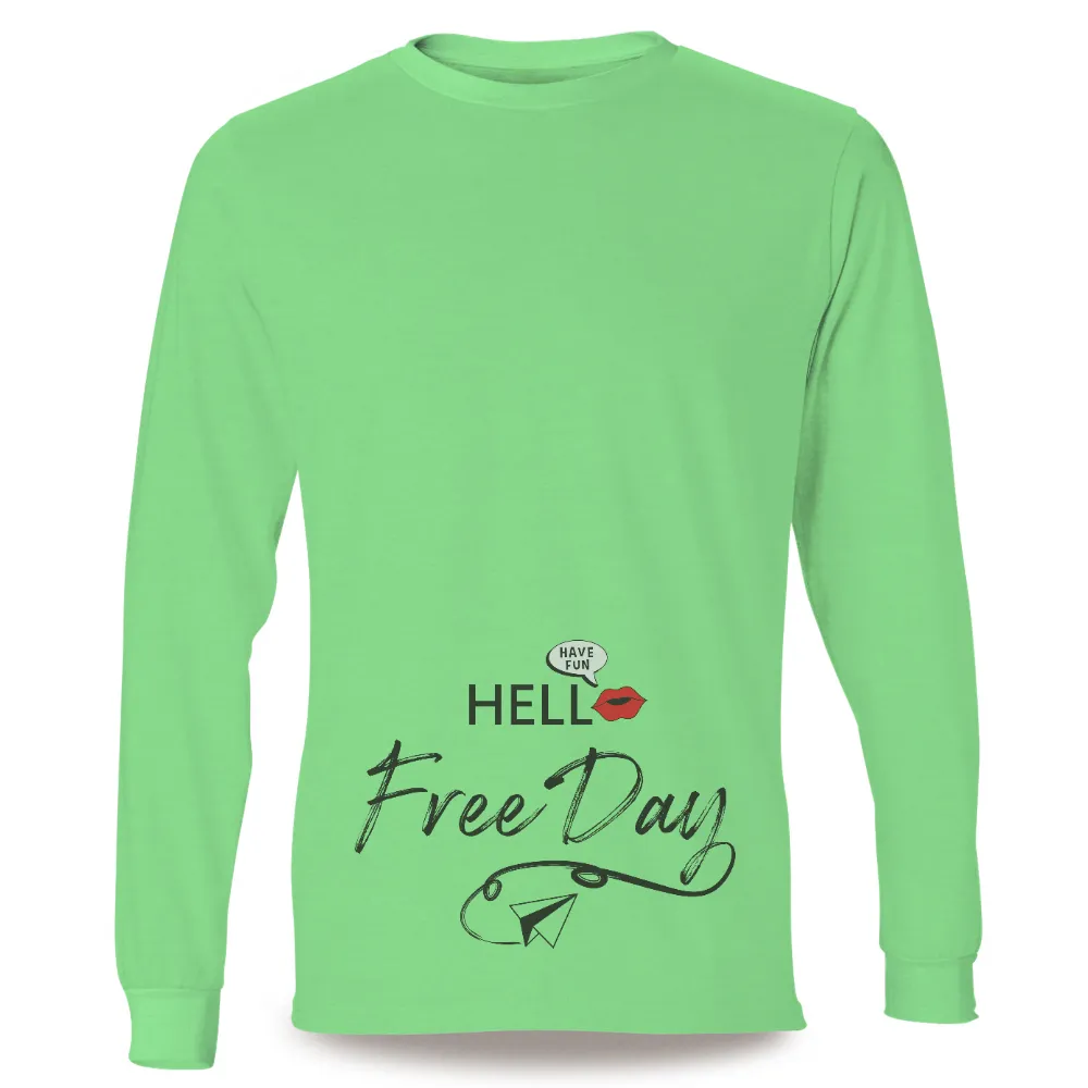 Tee Shirts Printed: Hello Free Day - Freedom, Joy, Paper Airplane|enes freedom t shirt