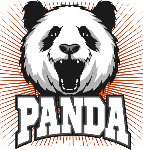 Shirts Graphic Tees: Roaring Panda Sport Team Emblem