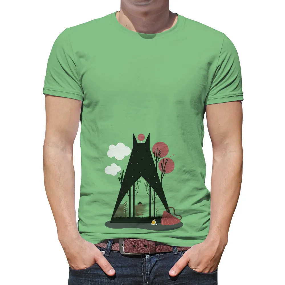 T-Shirts Design: Whisker's Adventure Under the Starlit Sky|final fantasy party time shirt