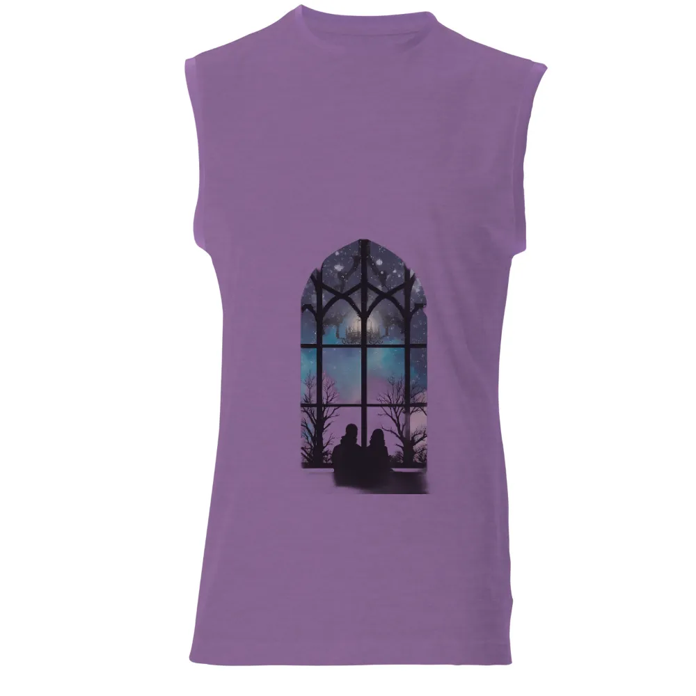 TShirt Design: Enchanted Night Sky with Gothic Window| fantasy