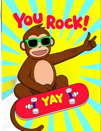 T-Shirt Printing: You Rock! Monkey Skateboard Design