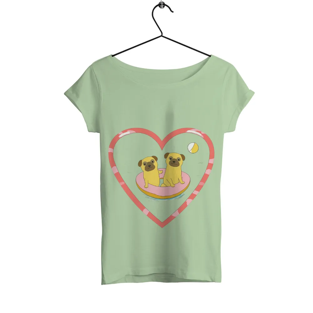 T-Shirts Pattern: Pug Friends in a Heart Frame|carne bollente everyone i did last summer