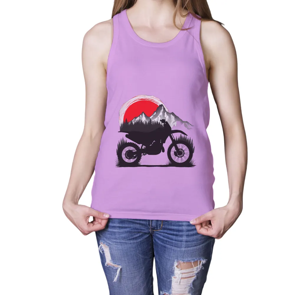 Shirts Graphic Tees: Dirt Bike Adventure Under the Sunset|adventure time dancing with monsters shirt