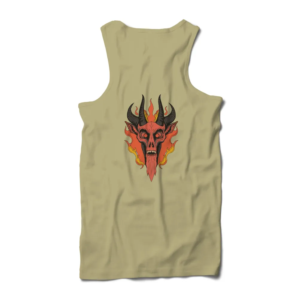 Custom Tee Shirts: Demonic Skull - Chaos and Rebellion| glowing red eyes