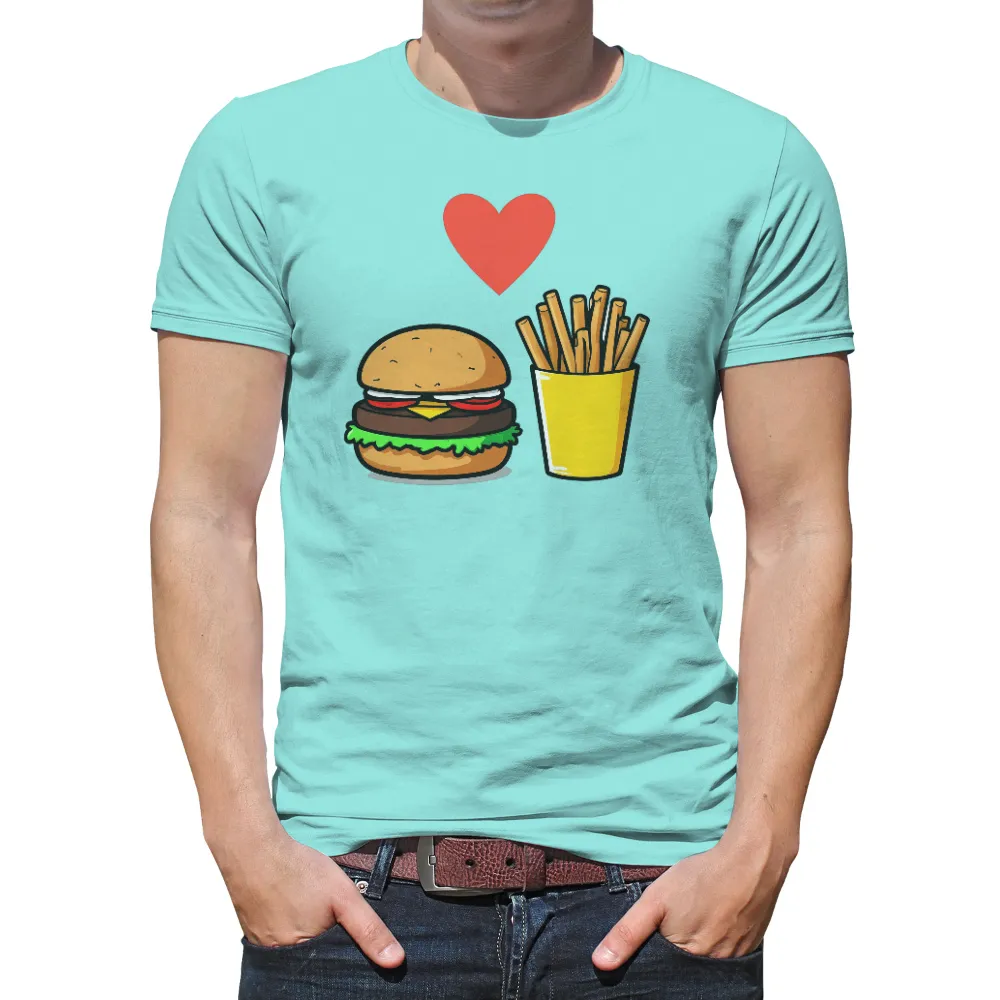 Customized Tee Shirts: Burger Love Fries - Fast Food Romance|i love yu darvish shirt