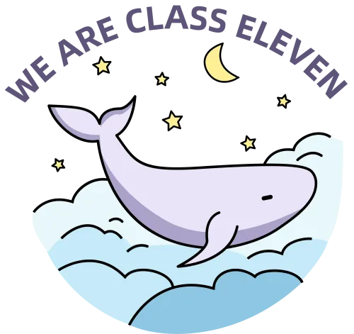 Tee Shirts Printed: Whimsical Whale Unity Design for Class Eleven