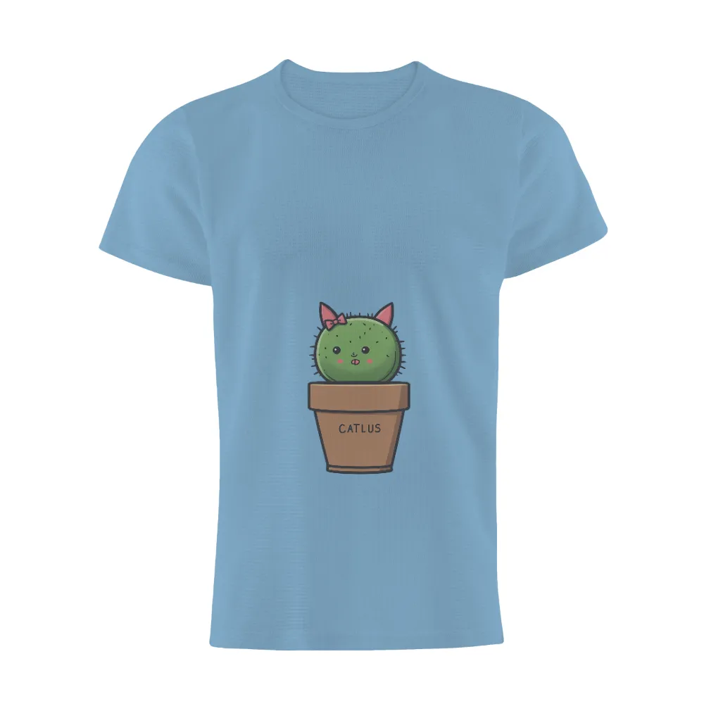 Tee Shirts Printed: CATLUS - Whimsical Cactus Cat Design|new shirt design 2021