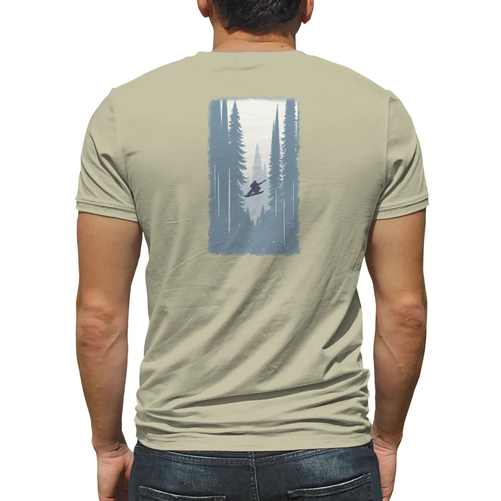 Custom T-Shirt Printing: Snowboarding Adventure in the Forest|co couture winter lace blouse