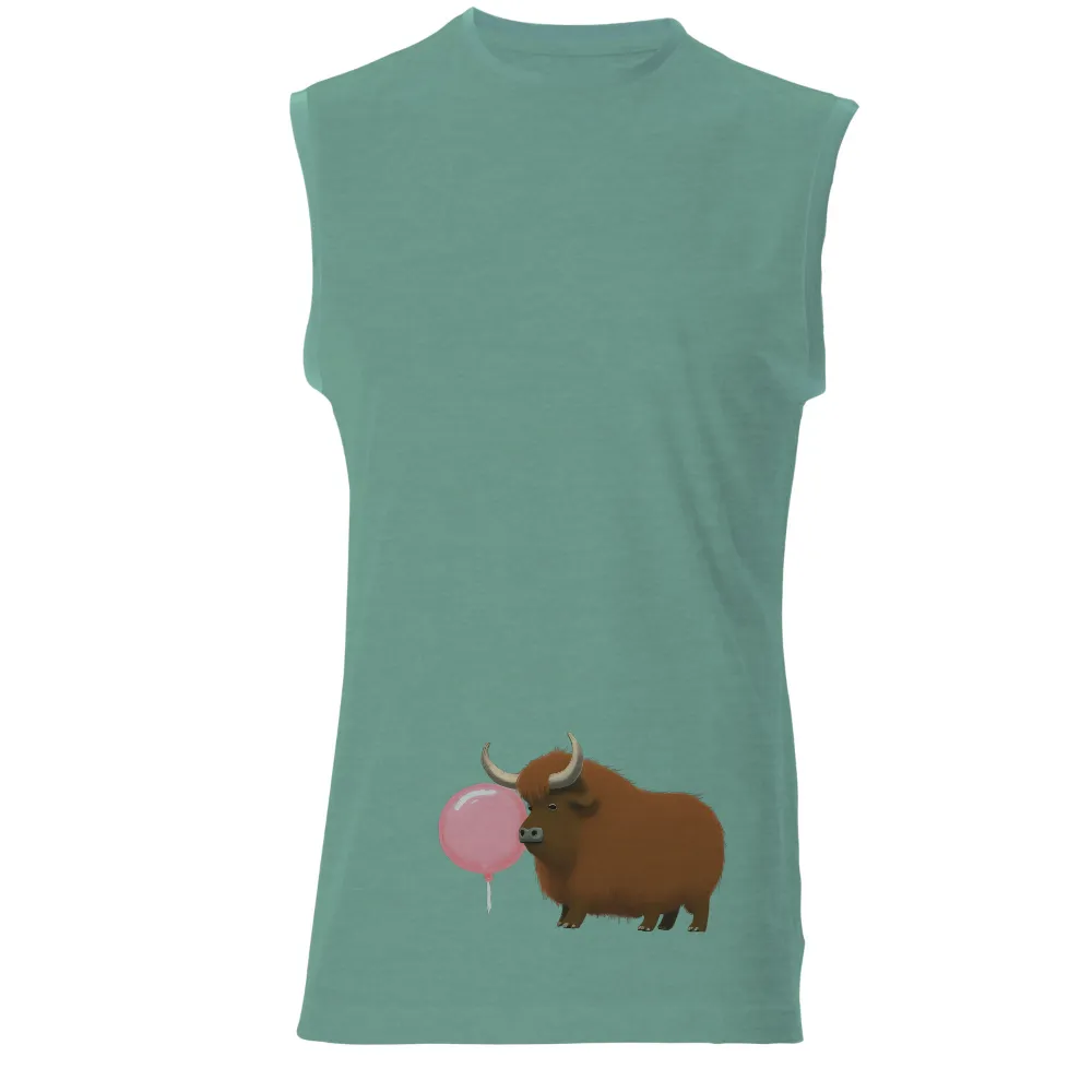 Customized Tee Shirts: Whimsical Highland Cow with Bubble Gum|animal crossing t shirt target