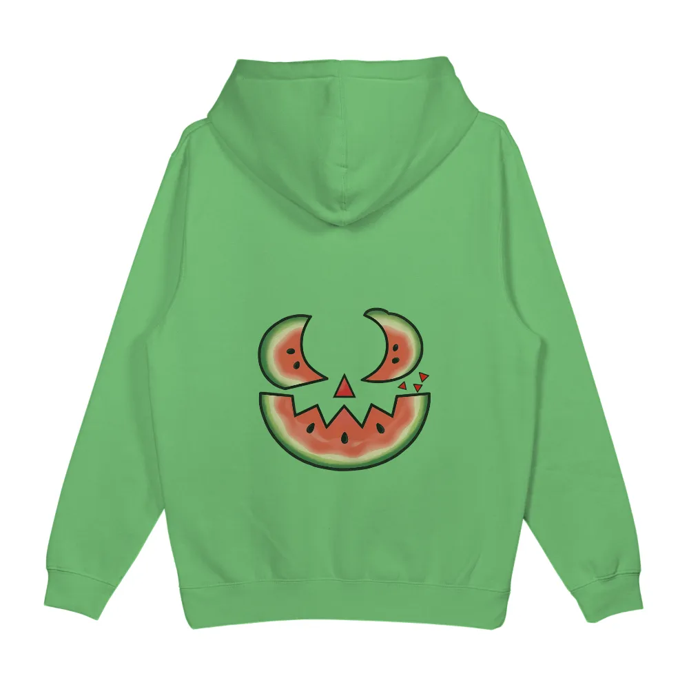 Custom Tee Shirts: Watermelon Jack-O-Lantern - Funny Halloween Design| spooky yet cheerful design