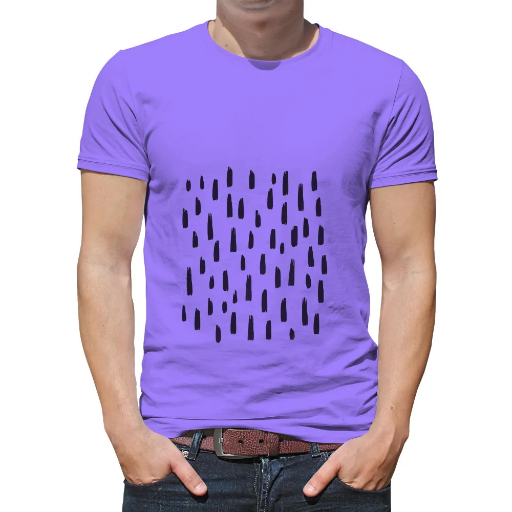 Custom T-Shirt Printing: Hand-Drawn Raindrops - Minimalist Art|no rain no rainbow t shirt